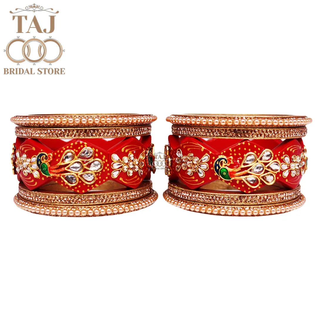 Premium Designer Lac Bangles Set with Latest Peacock Design