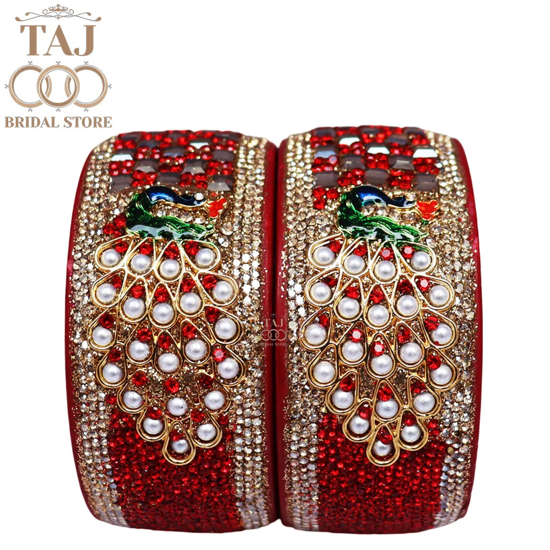 Rajasthani Lac Kada Set with New Peacock Design (Set of 2)