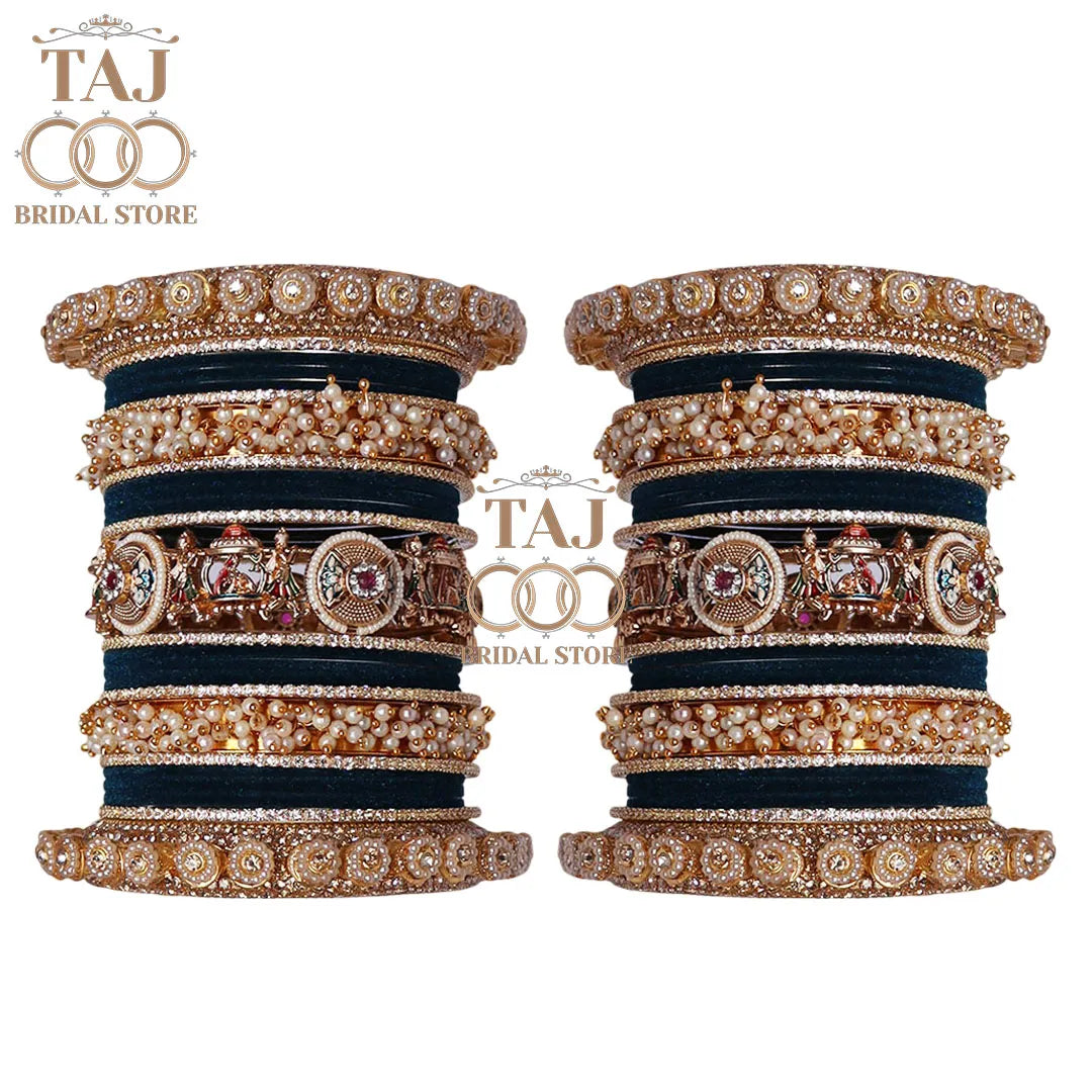 Rajwadi Wedding Bangles Set For Bride With Latest Doli Motifs