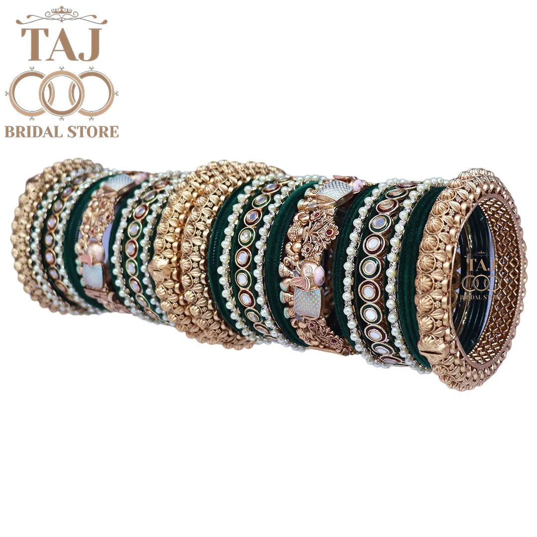 Tranding Bridal Rajwadi Chuda With Beautiful Elephant Design Kada