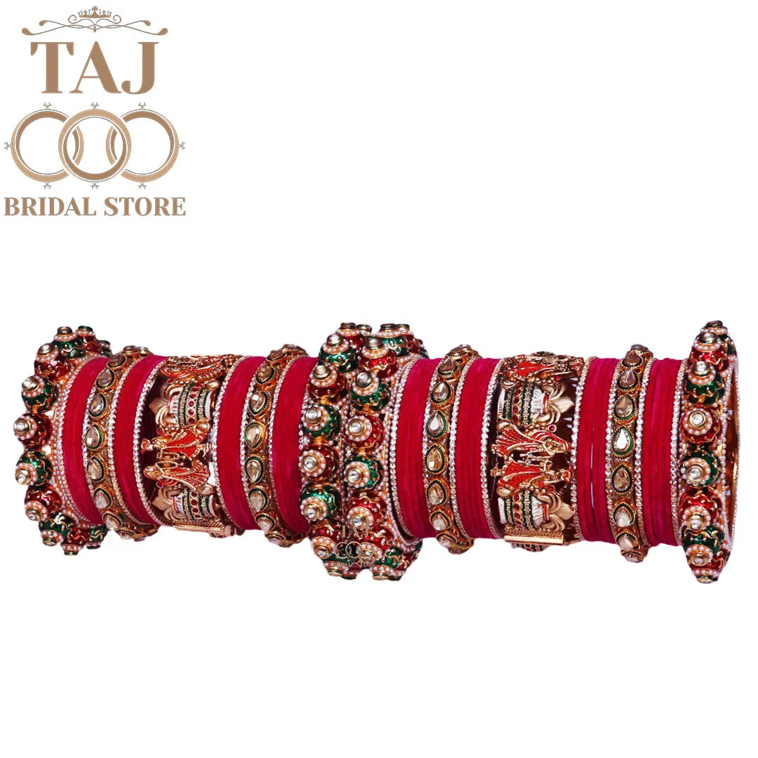 Popular Rajwadi Wedding Chura Set With Best Dhulha Dulhan Design Kada