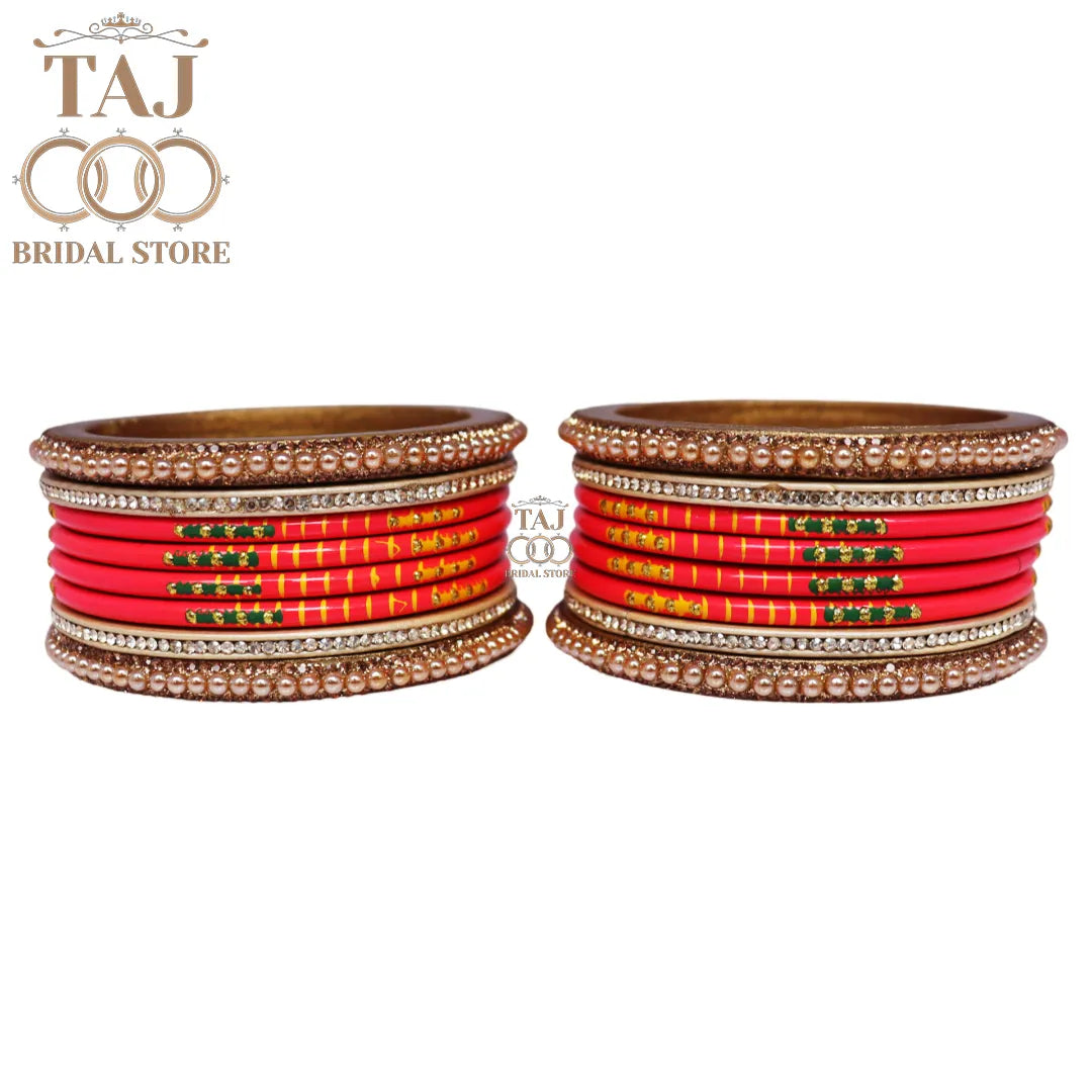 Diwali Special Short Lac Bangle Set with Beautiful Handpaint Design