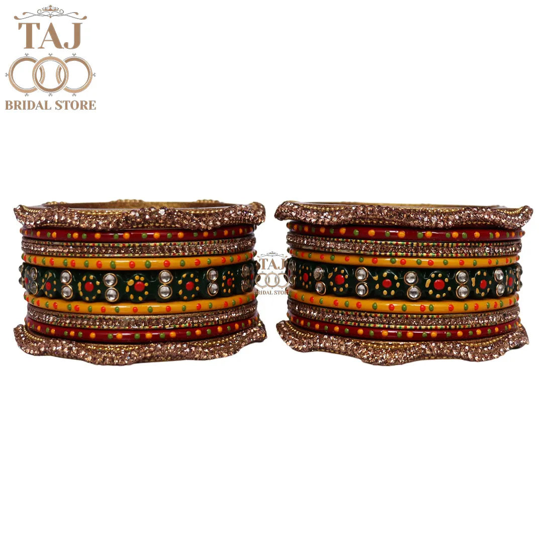 Lahti Short Bangles Set for Women with Larest Zigzag Design