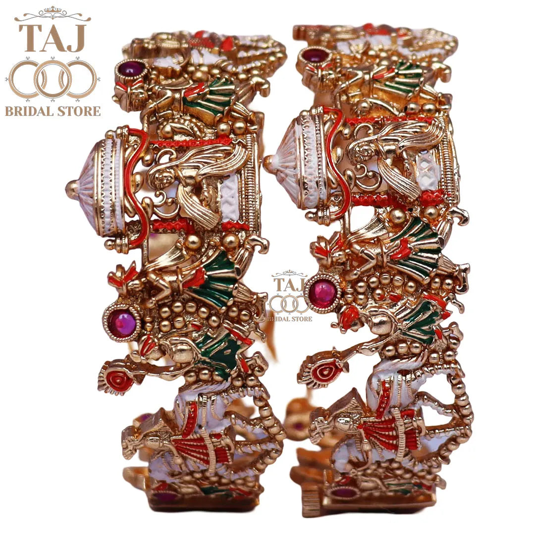 Premium Rajwadi Metal Kada Pair with Latest Doli-Baraat Design