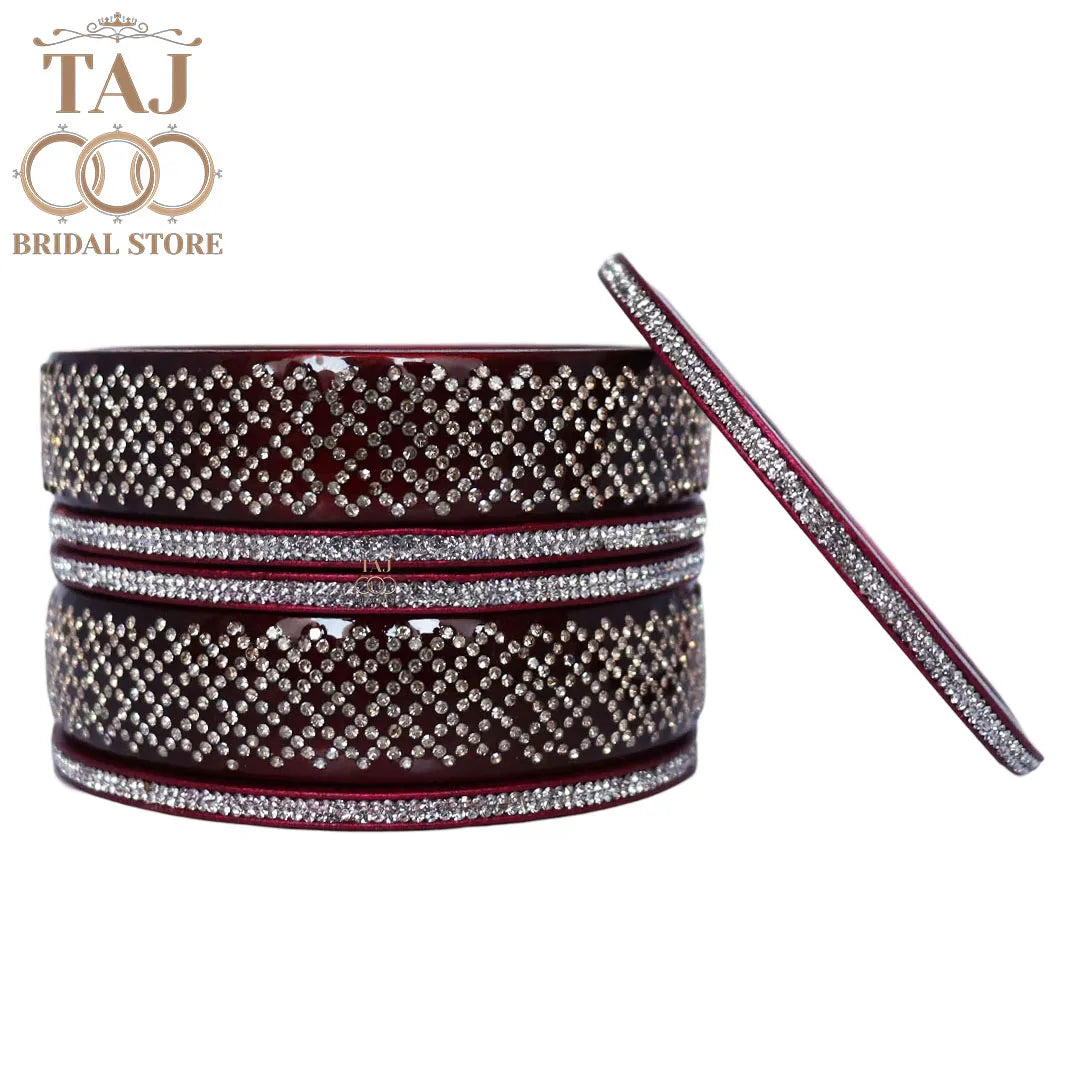 Premium Jaipuri Short Lac Bangles Set with Best Rhinestones Design