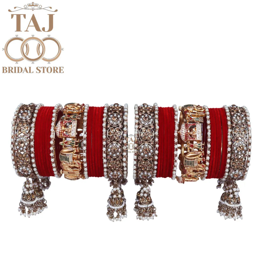 Most Popular Bridal Bangles Set With Beautiful Doli and Elephant Design Kada