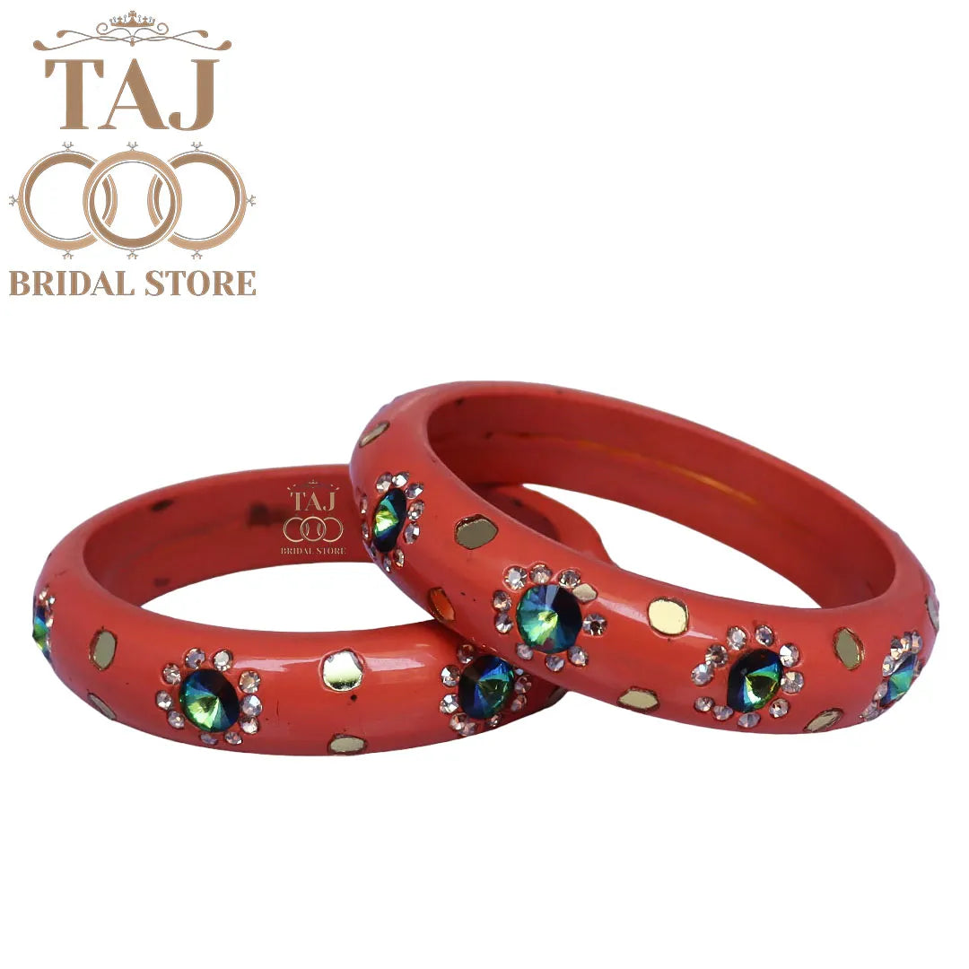 Lac Kada With Beautiful Rhinestone Design (Pack of 2)