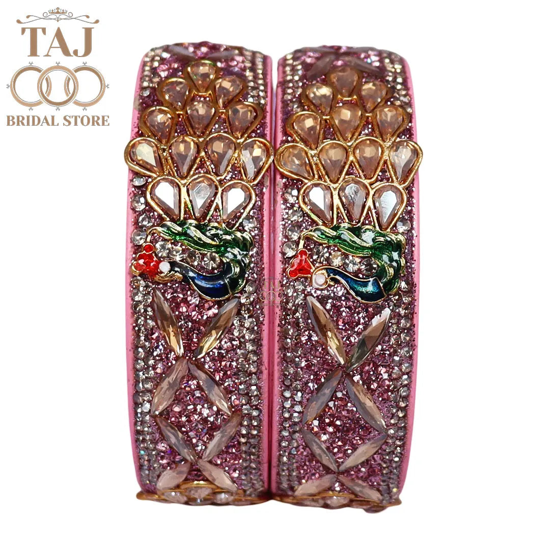 Premium Jaipuri Lac Kada Bangles Set with Latest Peacock Design