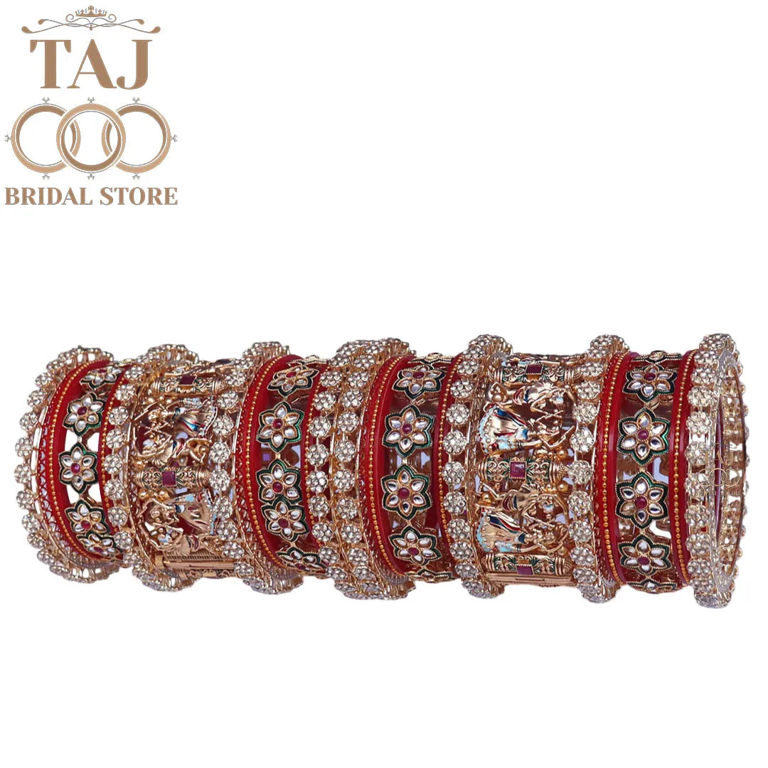 Wedding Bangles Set for Bride With Beautiful Dandia Design Kada