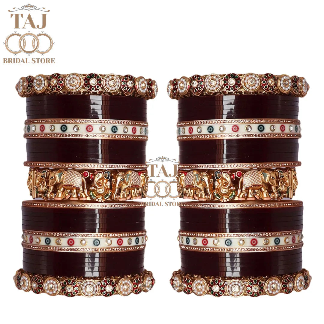 Premium Wedding Chura Set With New Devine Ganesh and Elephant Motifs