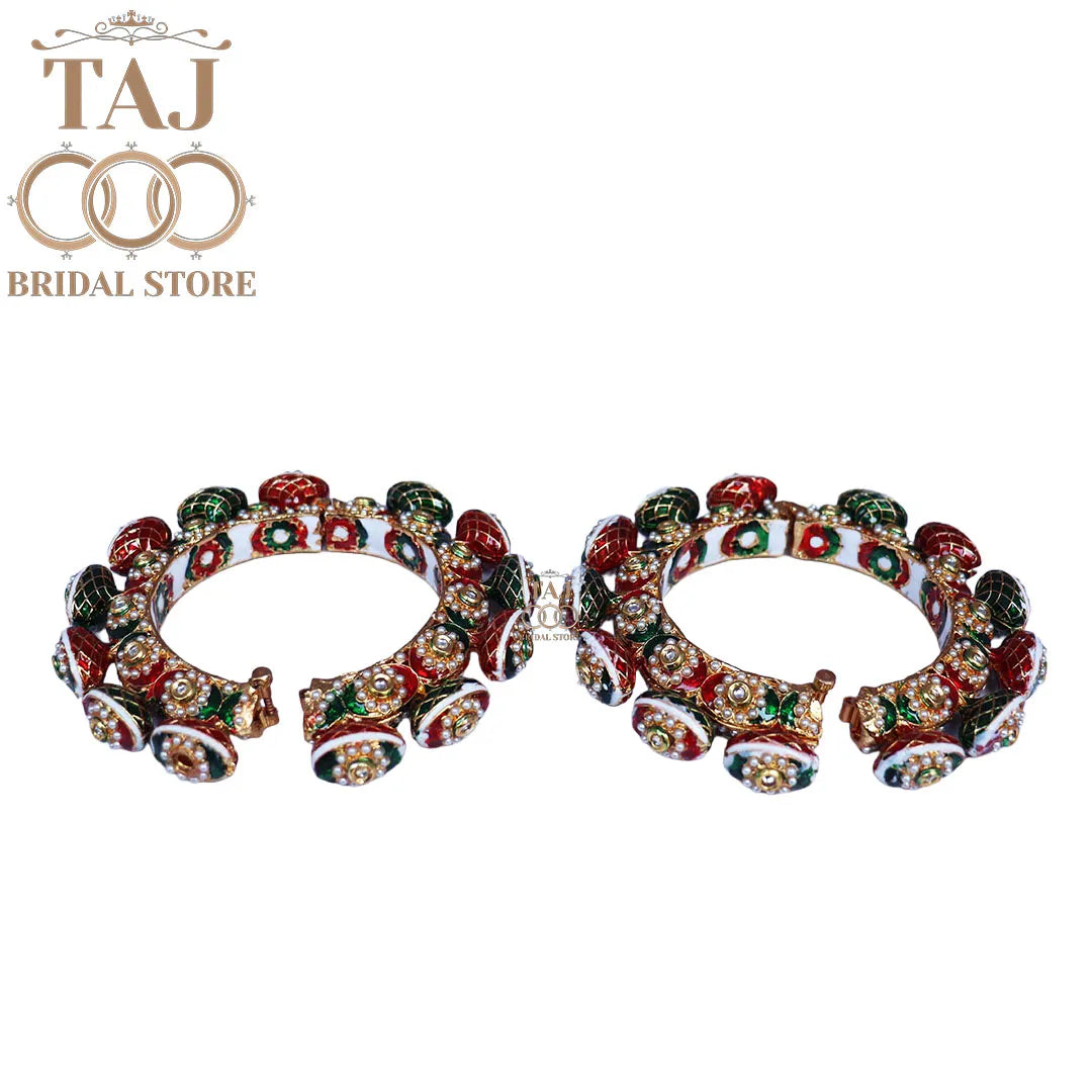 Royal Rajasthani Traditional Bangadi With Beautiful Latest Heavy Design (Pack of 2)