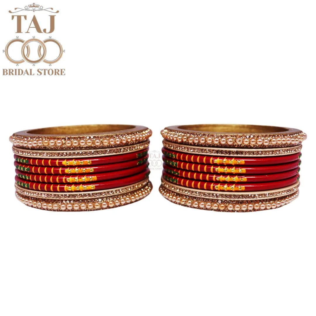 Diwali Special Short Lac Bangle Set with Beautiful Handpaint Design