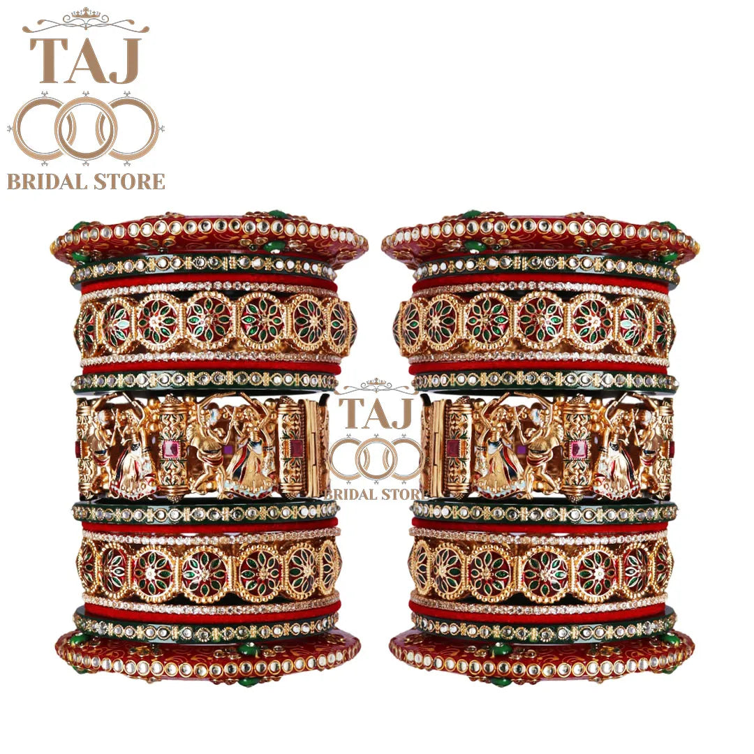 Karwa Chauth Special Wedding Bangle Set with Dandiya Motifs