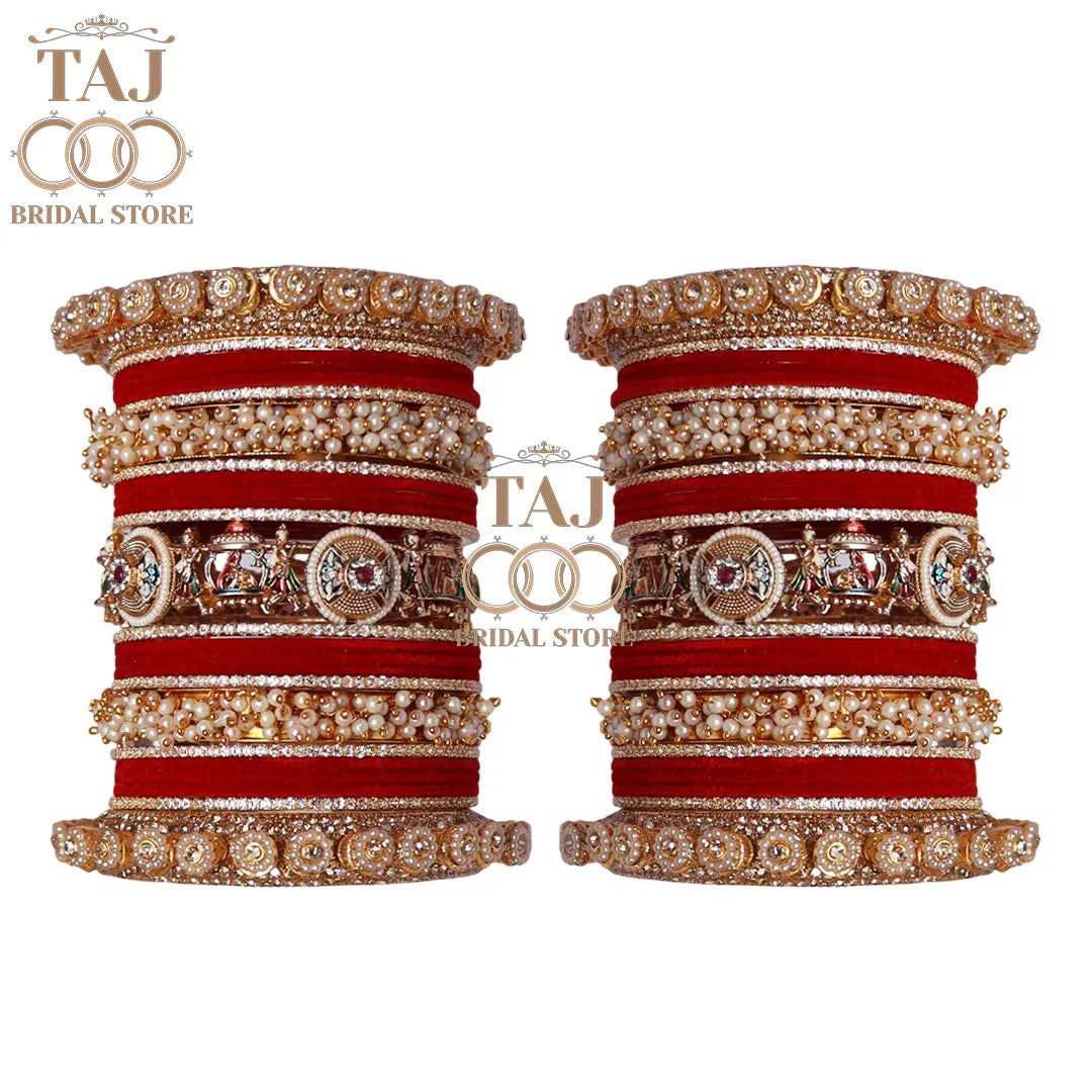 Rajwadi Wedding Bangles Set For Bride With Latest Doli Motifs
