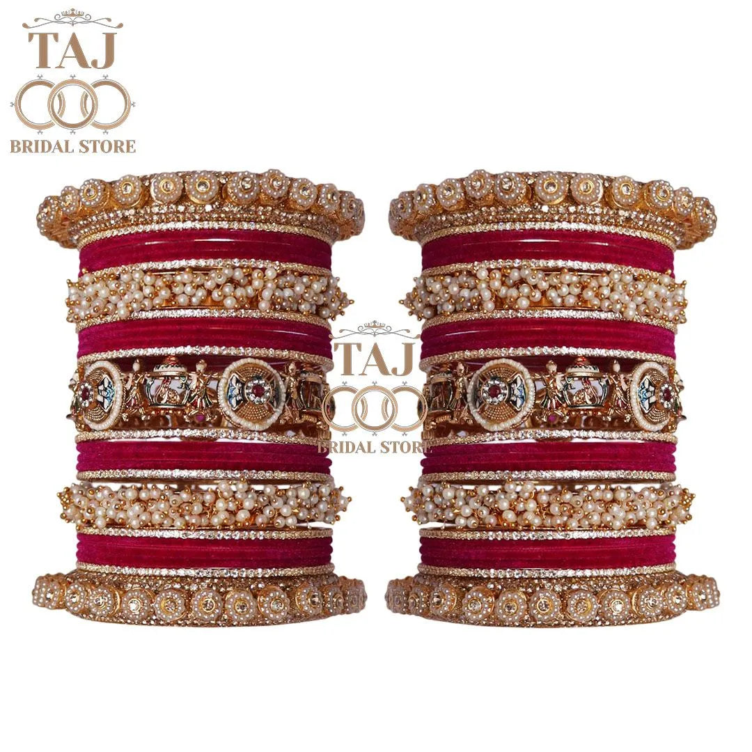 Rajwadi Wedding Bangles Set For Bride With Latest Doli Motifs