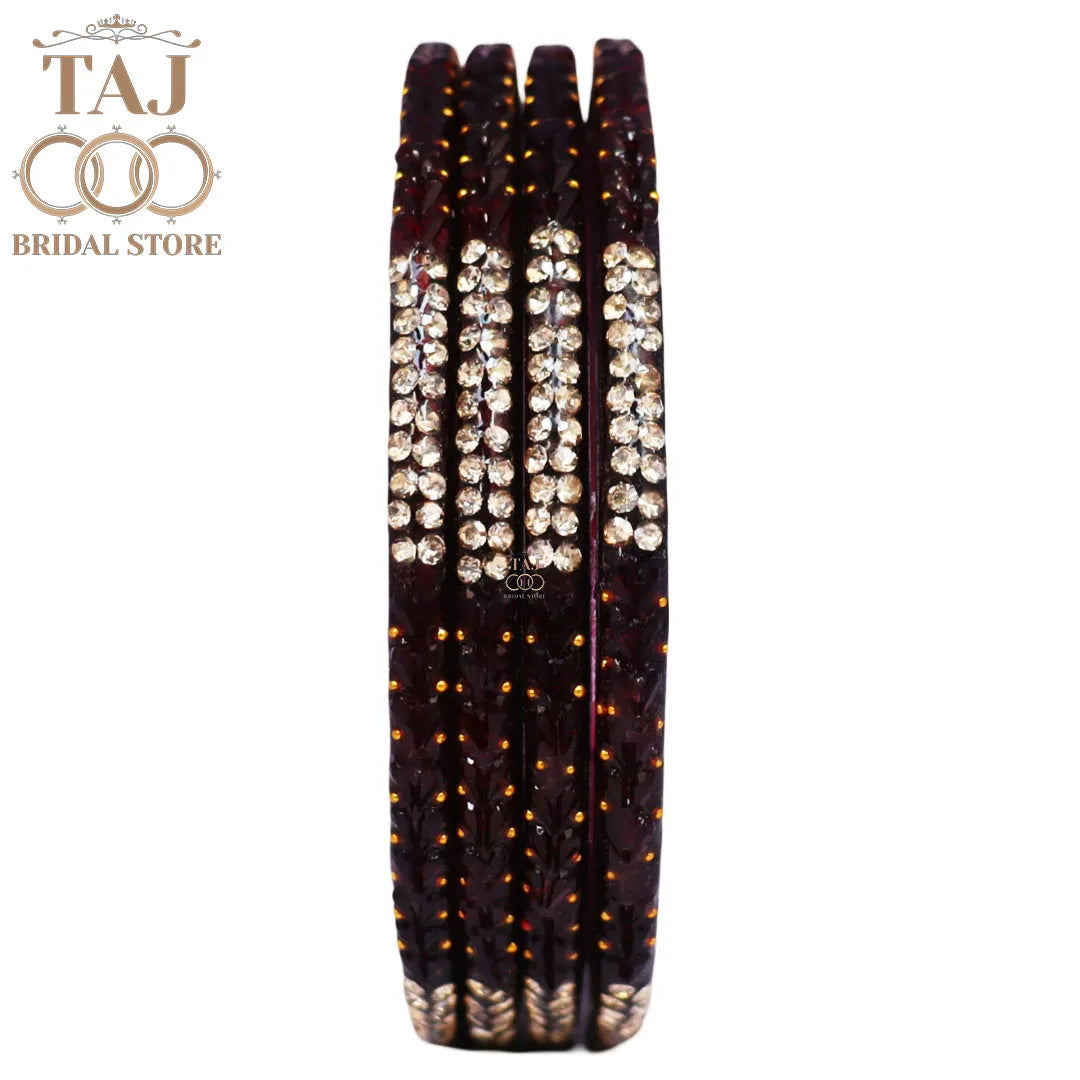 Rajasthani Lac Bangles With Beautiful Traditional Rhinestons Design