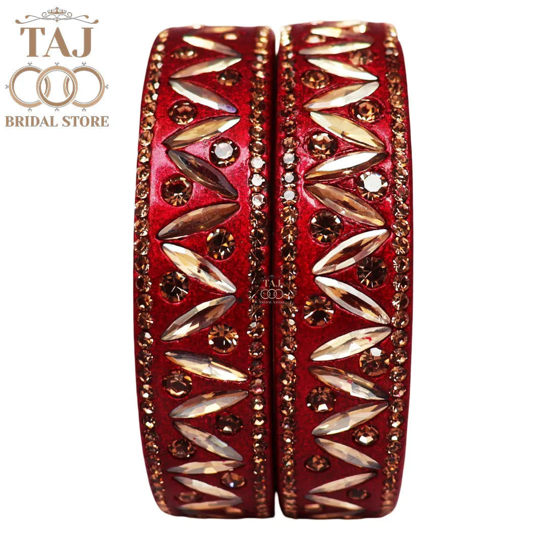 Rajasthani Lac Kada Bangles in Latest Kundan and Rhinestones Design