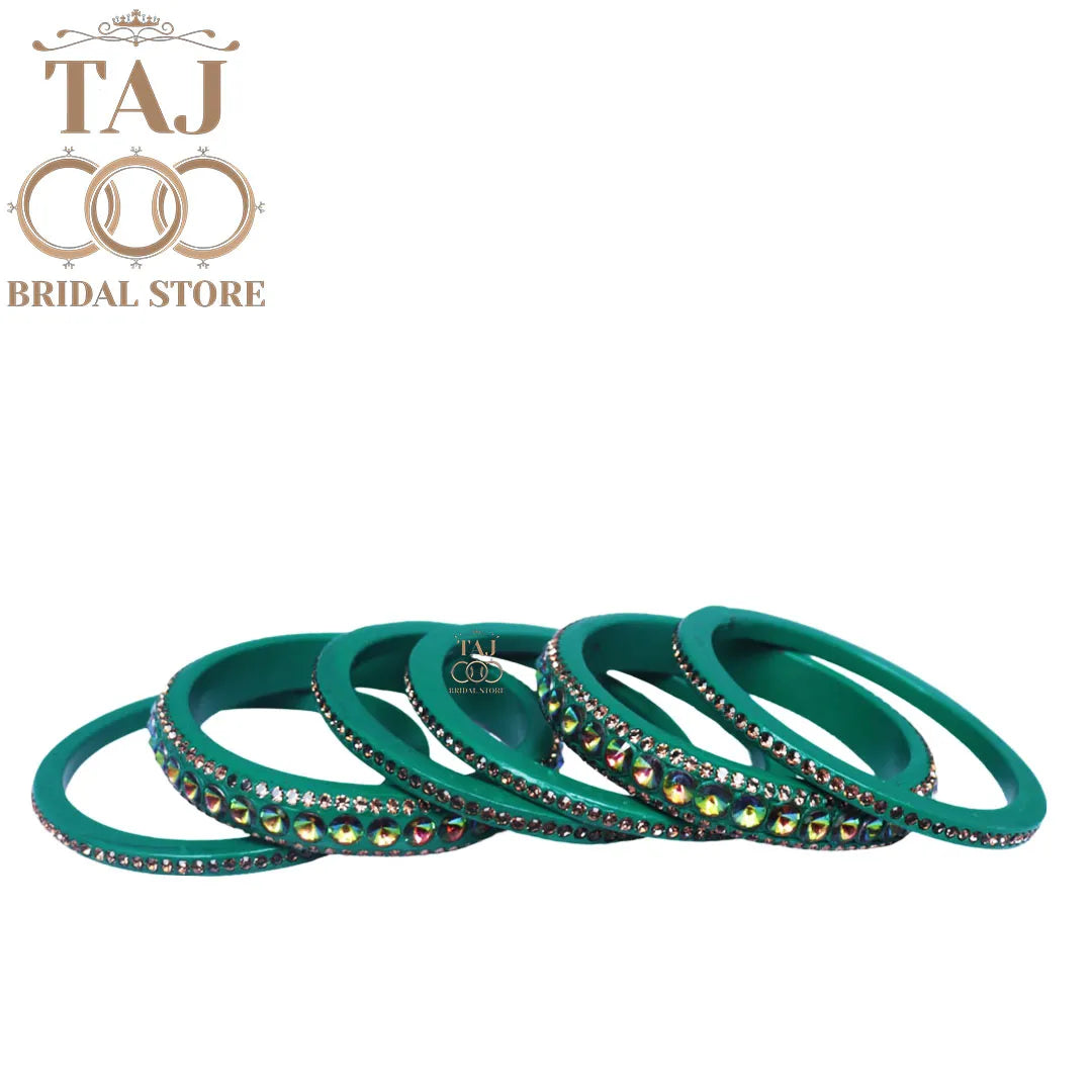 Daily Wear Marwadi Lakh Chura Set With Beautiful RhineStone Design