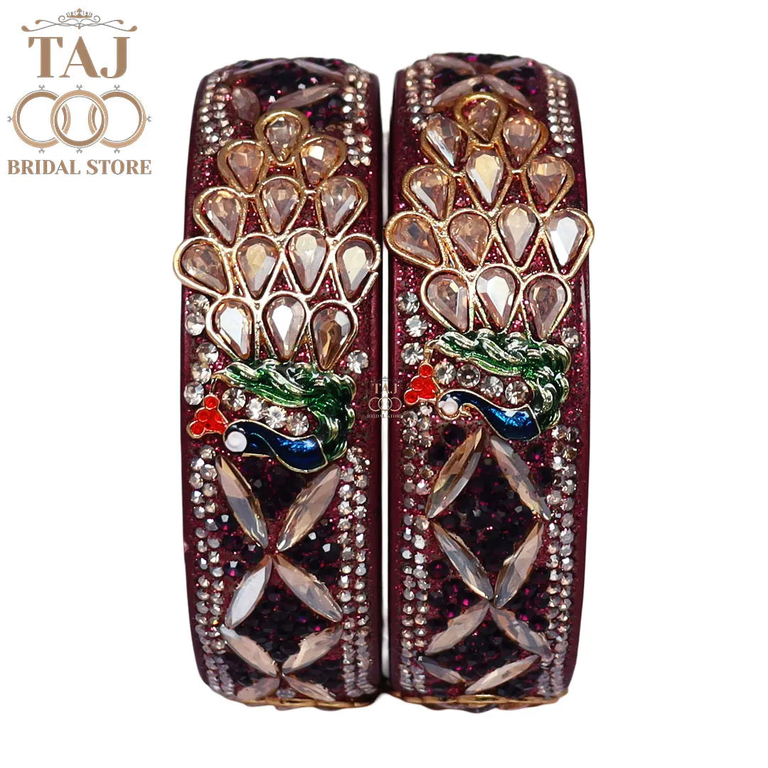 Premium Jaipuri Lac Kada Bangles Set with Latest Peacock Design