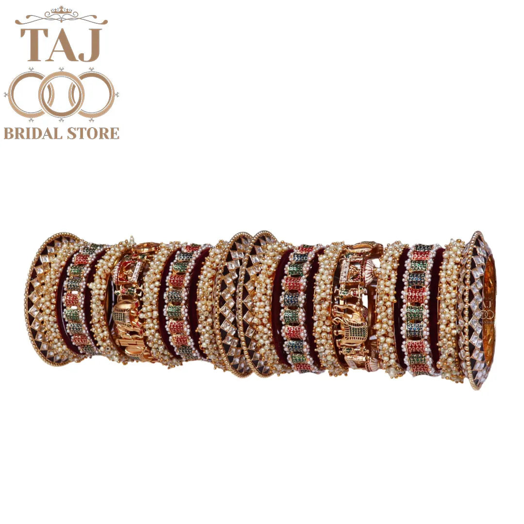 Bridal Bangles Set for Wedding With Beautiful Elephant and Doli Design Kada