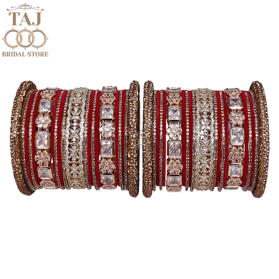 Luxurious Bridal AD Bangles Set in Best AD and Kundan Design