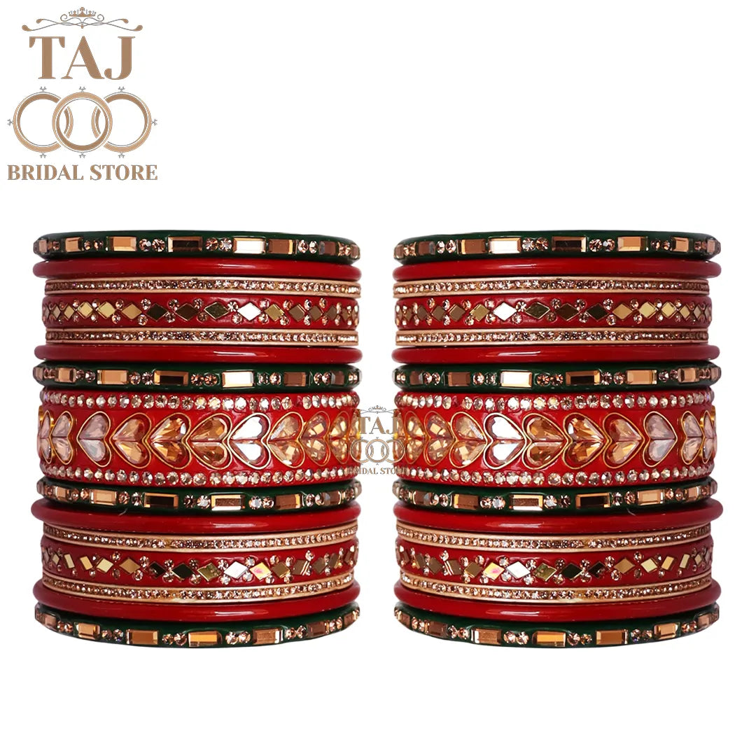 Kundan Lac Bridal Bangles Set in Traditional Rajasthani Design