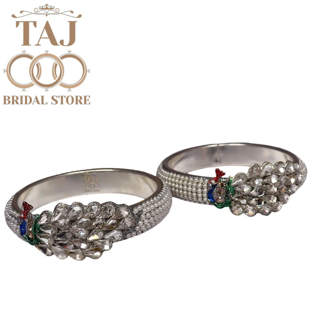 Designer Kada with Beautiful Peacock Design (Pack of 2) Taj Bridal Store