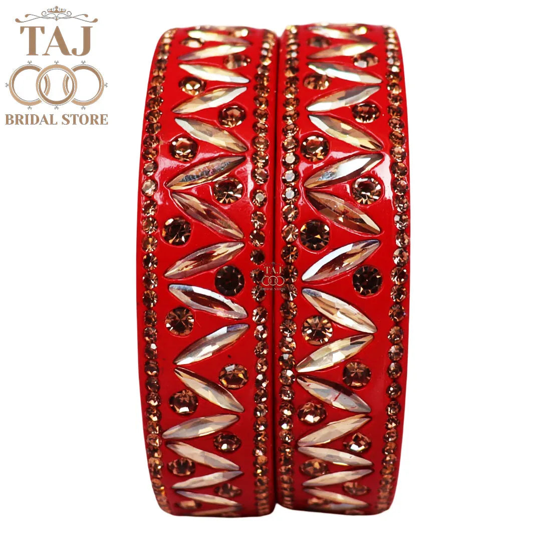 Rajasthani Lac Kada Bangles in Latest Kundan and Rhinestones Design