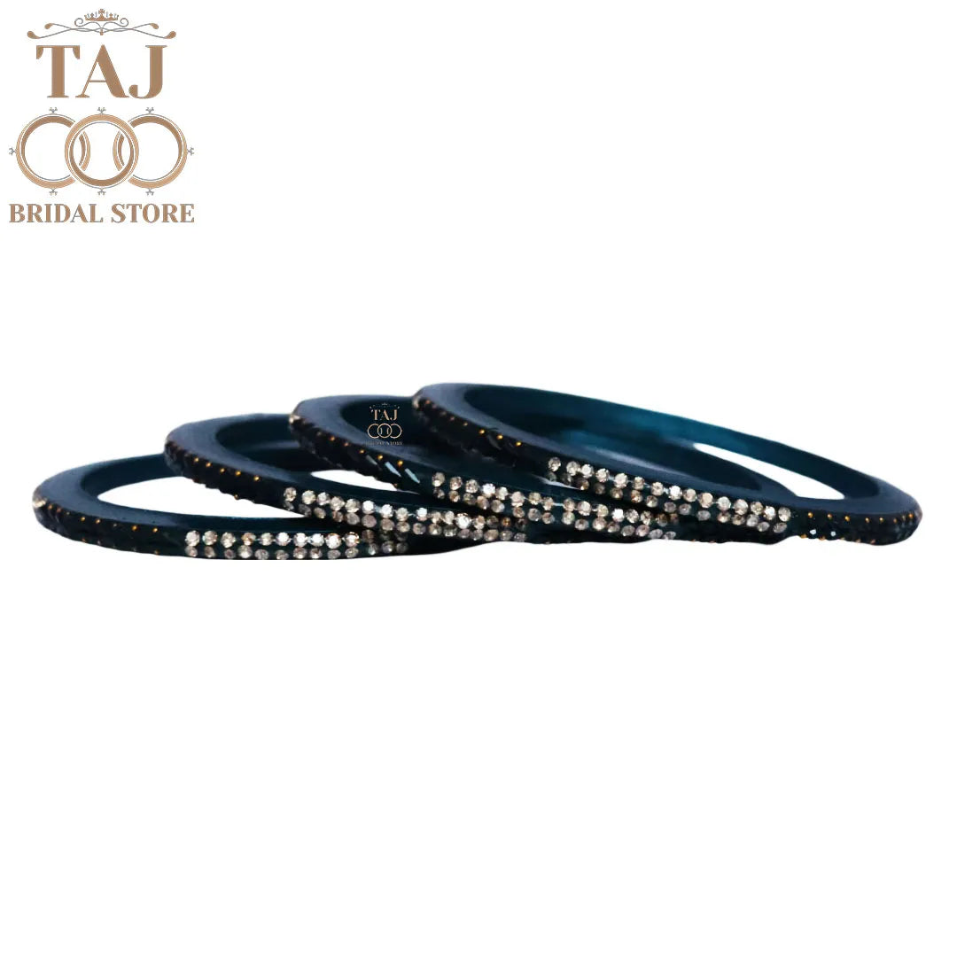 Rajasthani Lac Bangles With Beautiful Traditional Rhinestons Design