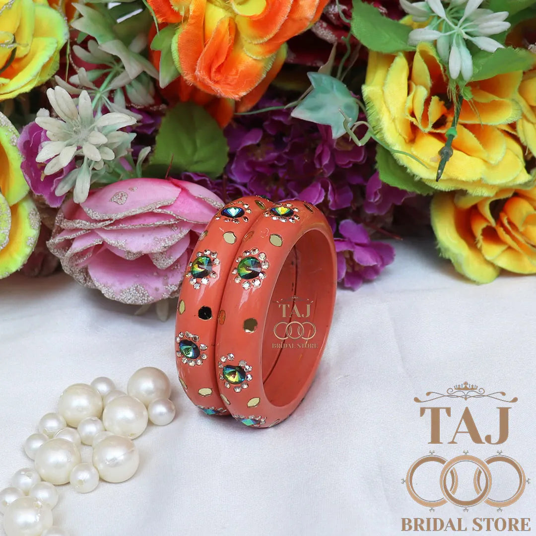 Lac Kada With Beautiful Rhinestone Design (Pack of 2)