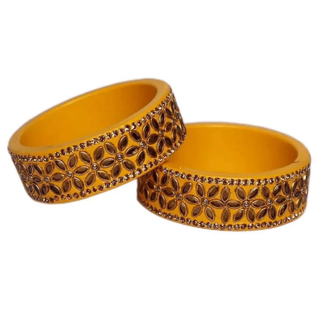 Bridal Lac Kada with Beautiful Kundan Design (Pack of 2) Taj Bridal Store