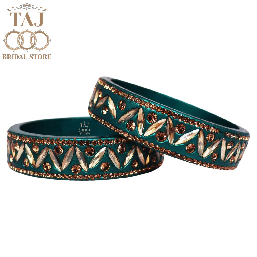 Rajasthani Lac Kada Bangles in Latest Kundan and Rhinestones Design