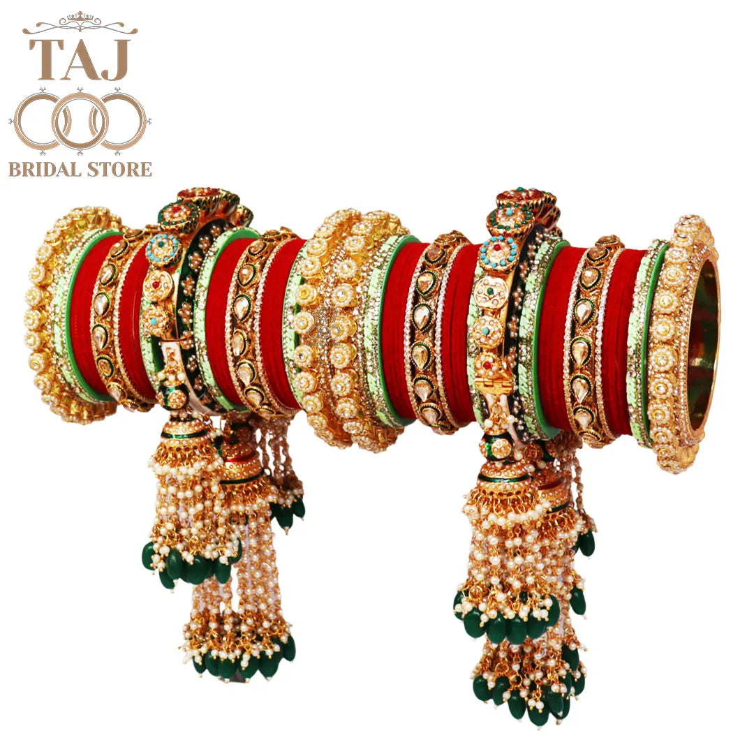 Luxurious Traditional Bangles Set with Latest Heavy Bangadi