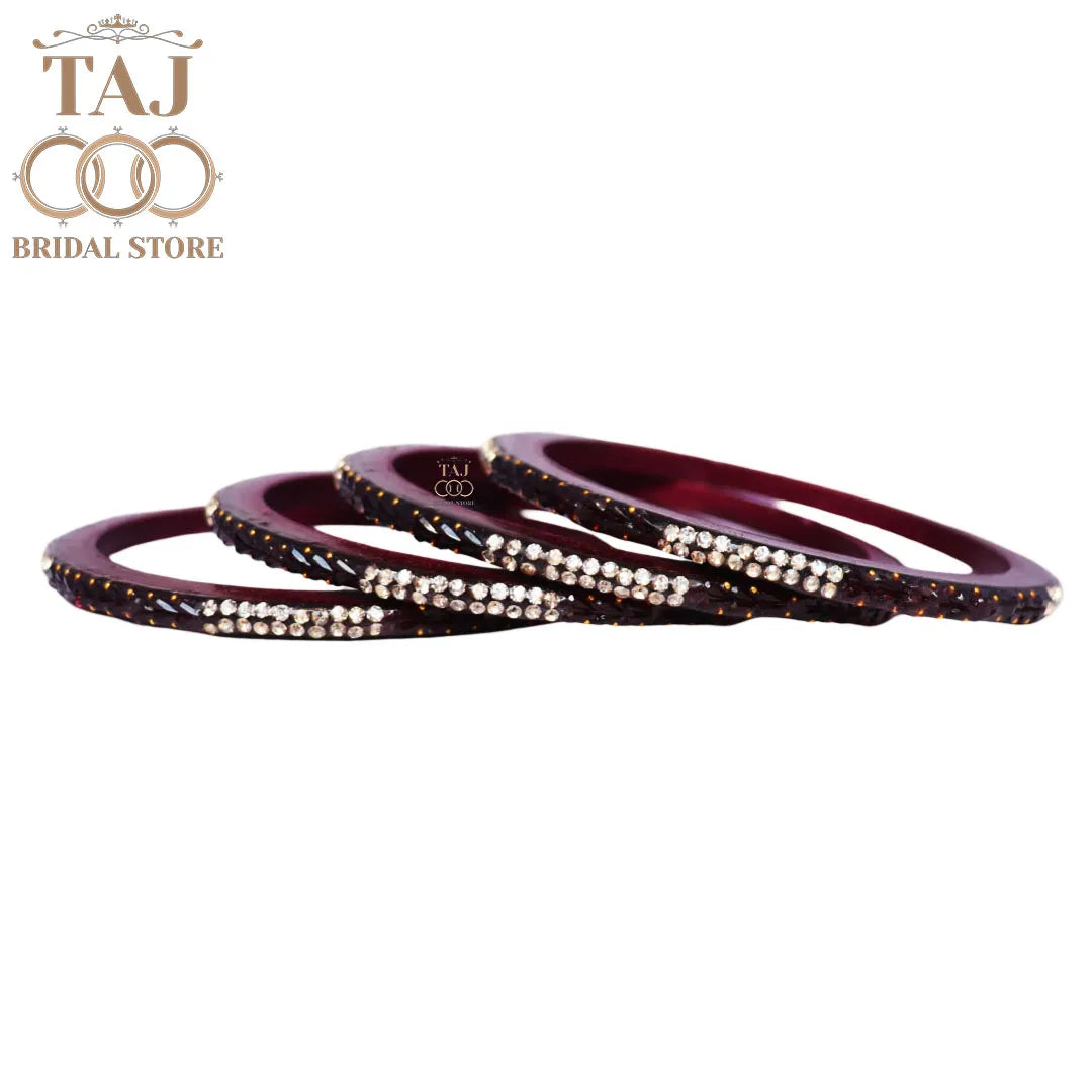 Rajasthani Lac Bangles With Beautiful Traditional Rhinestons Design
