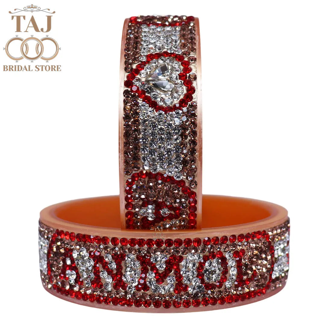Customized Name Kada with Beautiful Heart Design (Pack of 2)