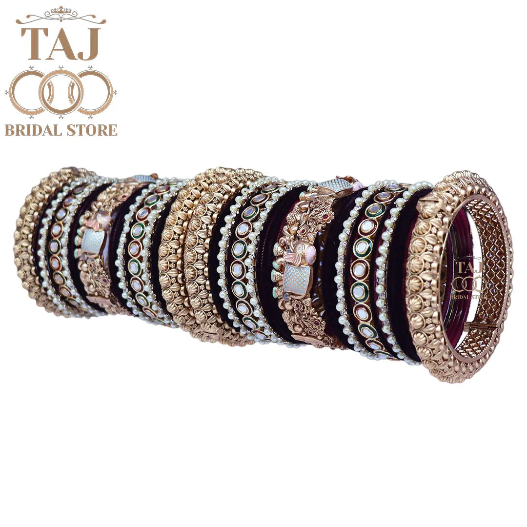 Tranding Bridal Rajwadi Chuda With Beautiful Elephant Design Kada