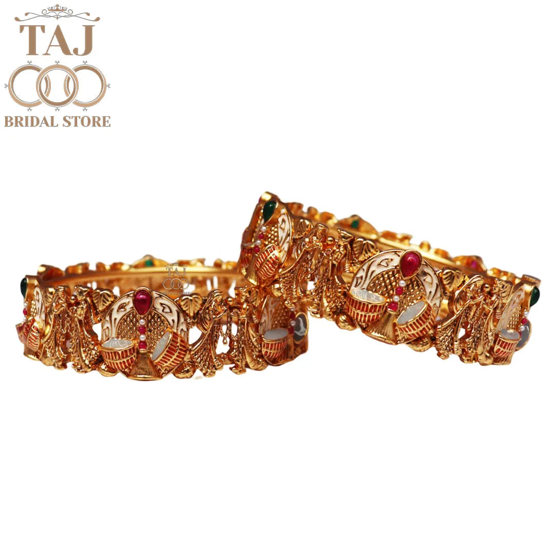 Rajwadi Dulha-Dulhan Bracelet with Shehnai Motifs