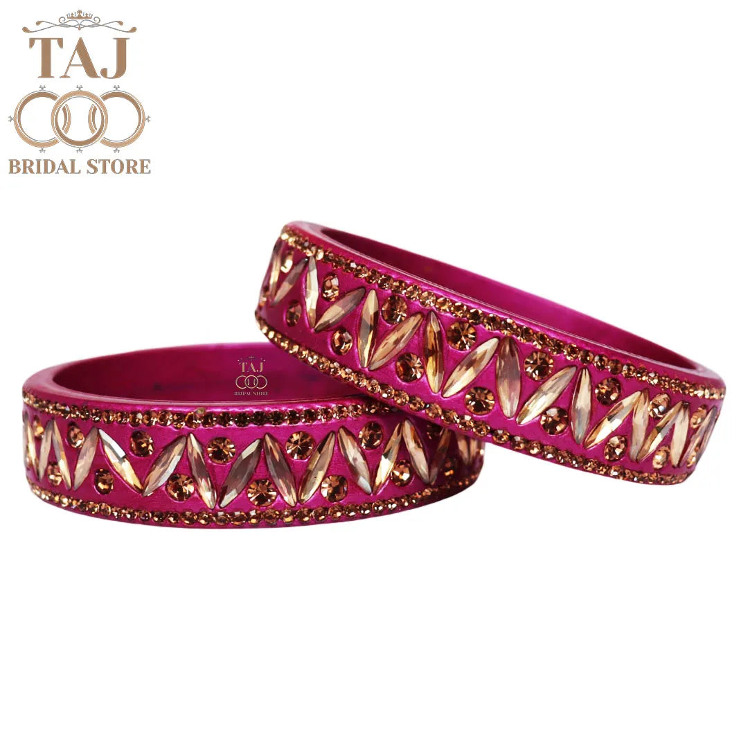 Rajasthani Lac Kada Bangles in Latest Kundan and Rhinestones Design