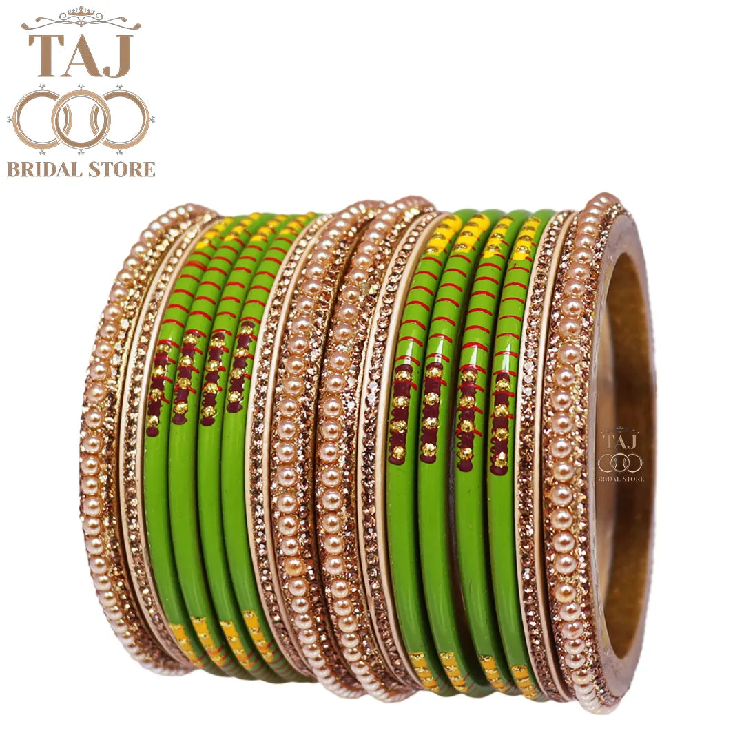 Diwali Special Short Lac Bangle Set with Beautiful Handpaint Design