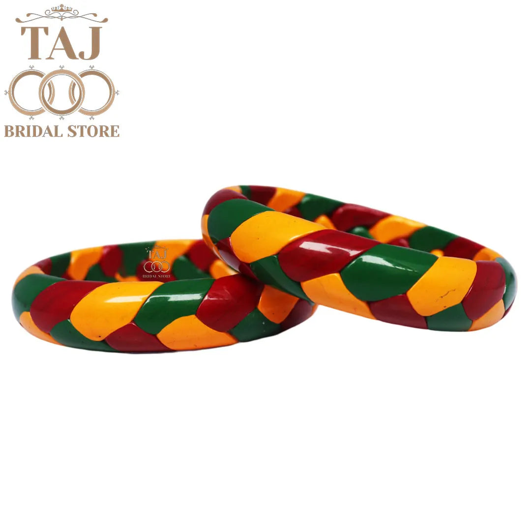 Handcrafted Woven Kada Bangles Vibrant & Stylish (Set of 2)