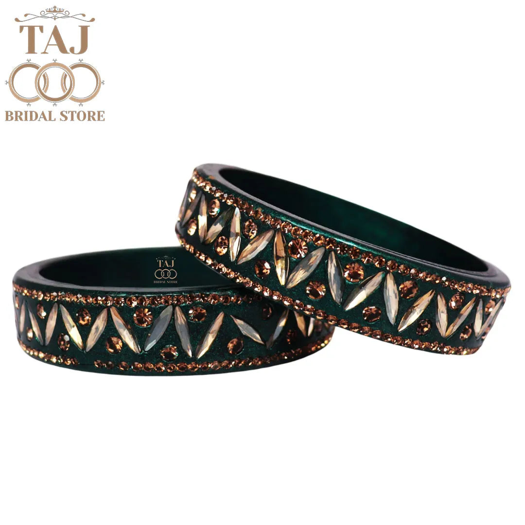 Rajasthani Lac Kada Bangles in Latest Kundan and Rhinestones Design