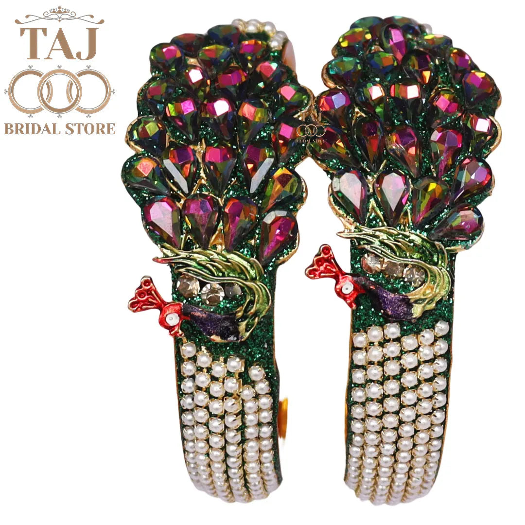 Designer Kada with Beautiful Peacock Design (Pack of 2) Taj Bridal Store