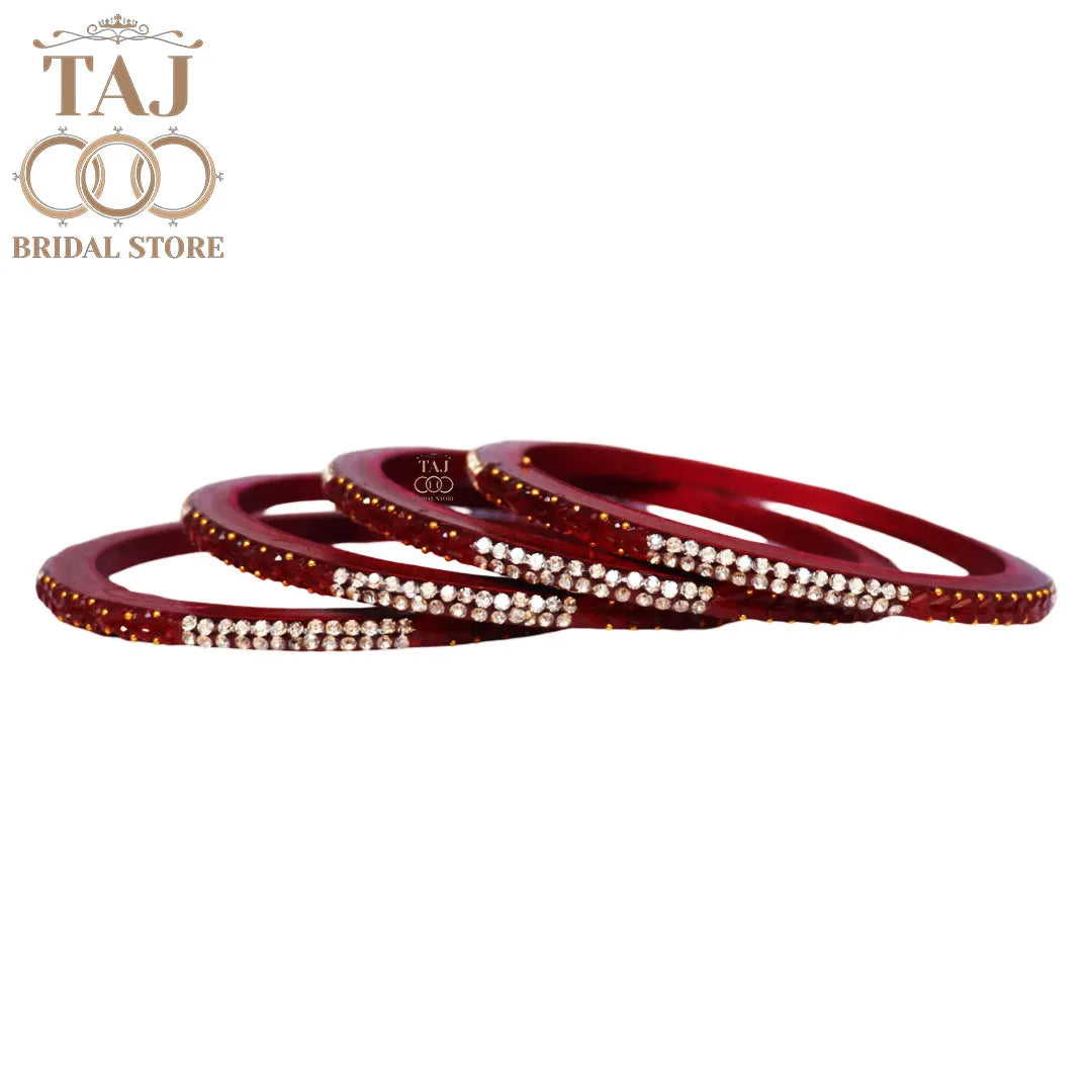 Rajasthani Lac Bangles With Beautiful Traditional Rhinestons Design