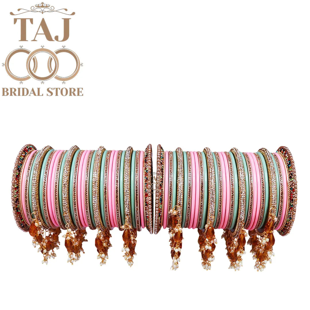 Best Traditional Lac Bridal Bangles Set With Beautiful New Latkan Design