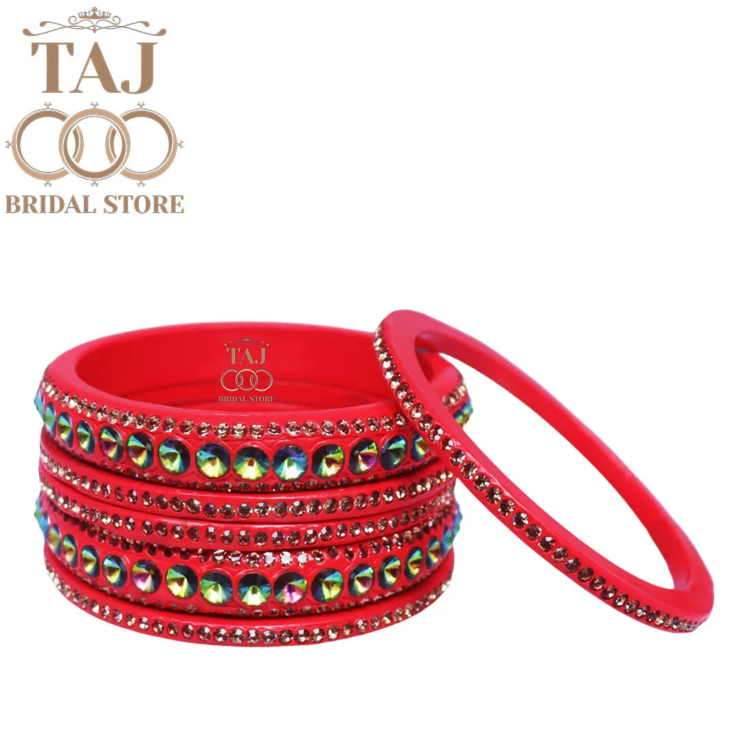 Daily Wear Marwadi Lakh Chura Set With Beautiful RhineStone Design