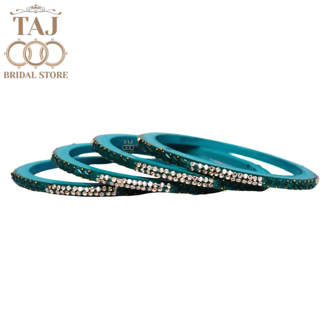 Rajasthani Lac Bangles With Beautiful Traditional Rhinestons Design