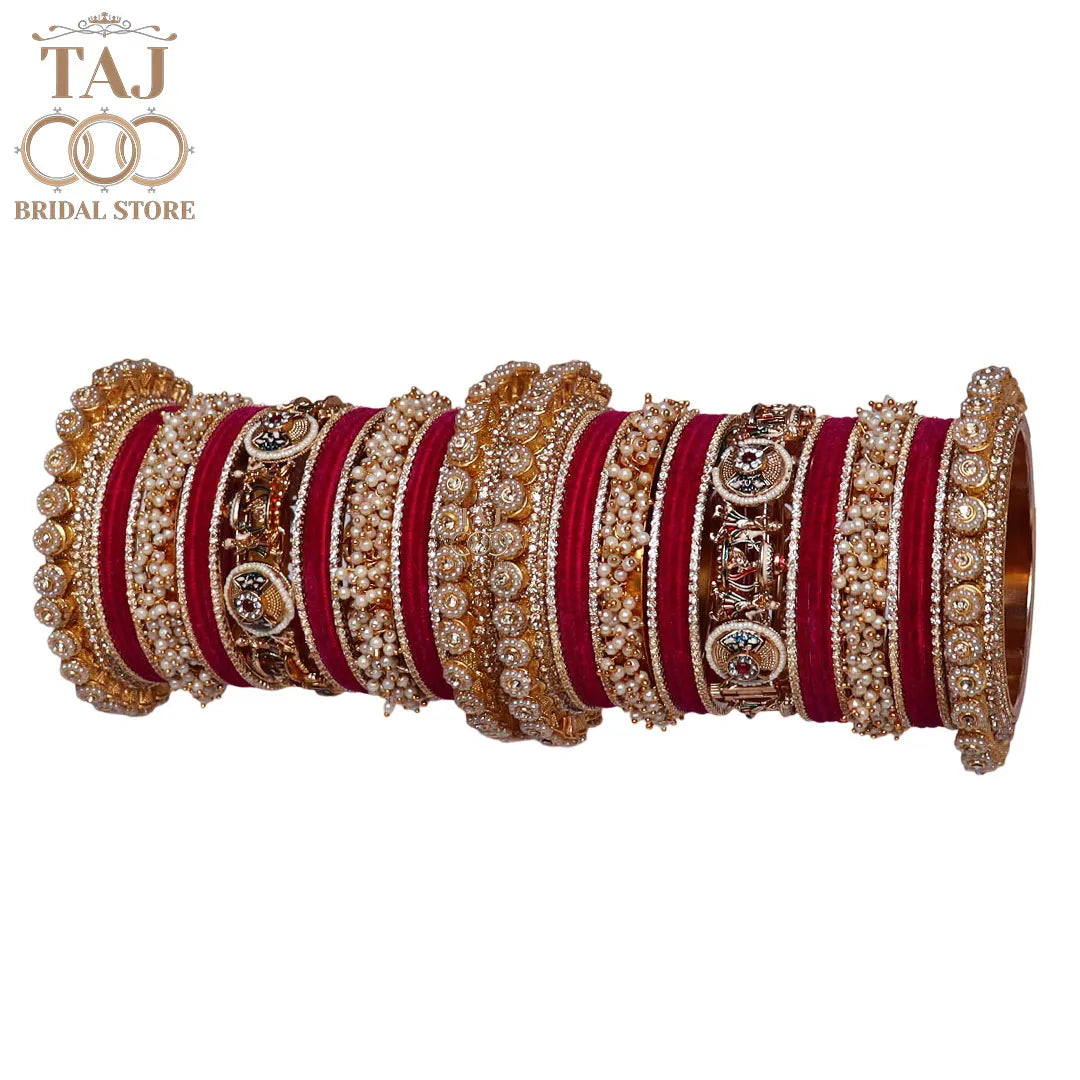 Rajwadi Wedding Bangles Set For Bride With Latest Doli Motifs