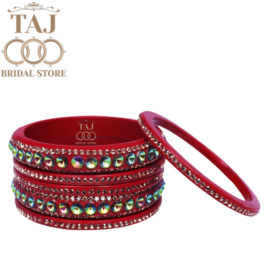 Daily Wear Marwadi Lakh Chura Set With Beautiful RhineStone Design