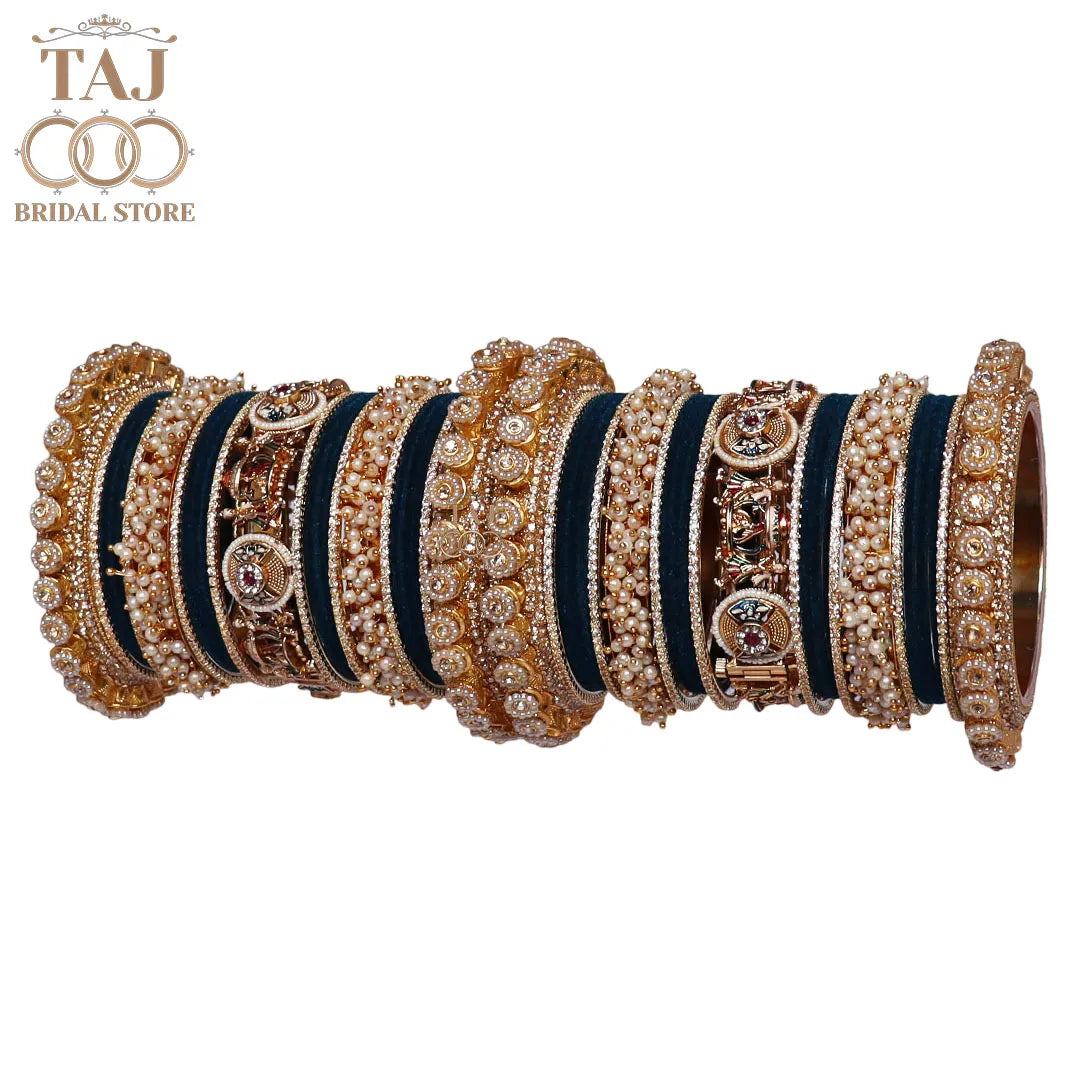 Rajwadi Wedding Bangles Set For Bride With Latest Doli Motifs