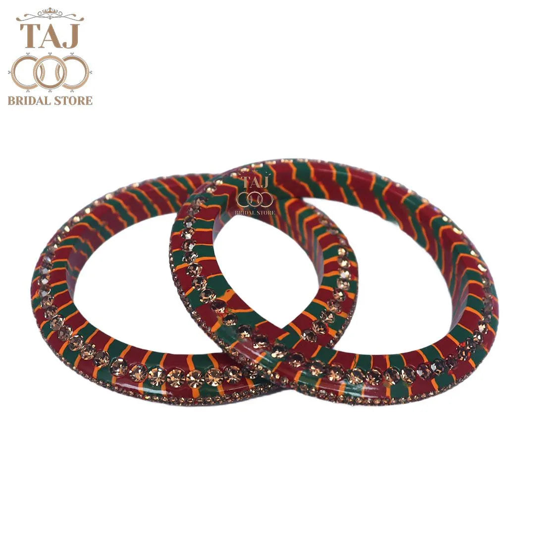 Lac Bangadi for Women in Beautiful Stone Work (Pack of 2) Taj Bridal Store